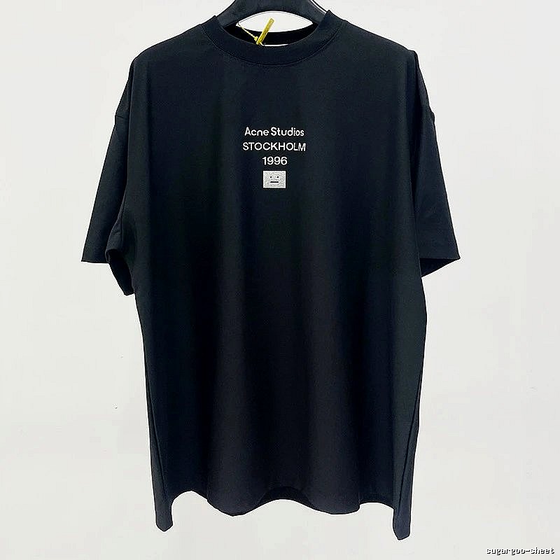 Acne Studios 2090-80 Black Style Ac908066 Stockholm Logo T-Shirt Airport Outfit
