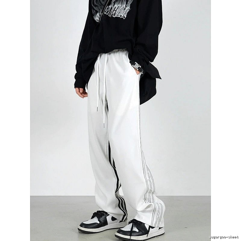 Adidas Casual Track pants Black Three Stripe for Streetwear Looks
