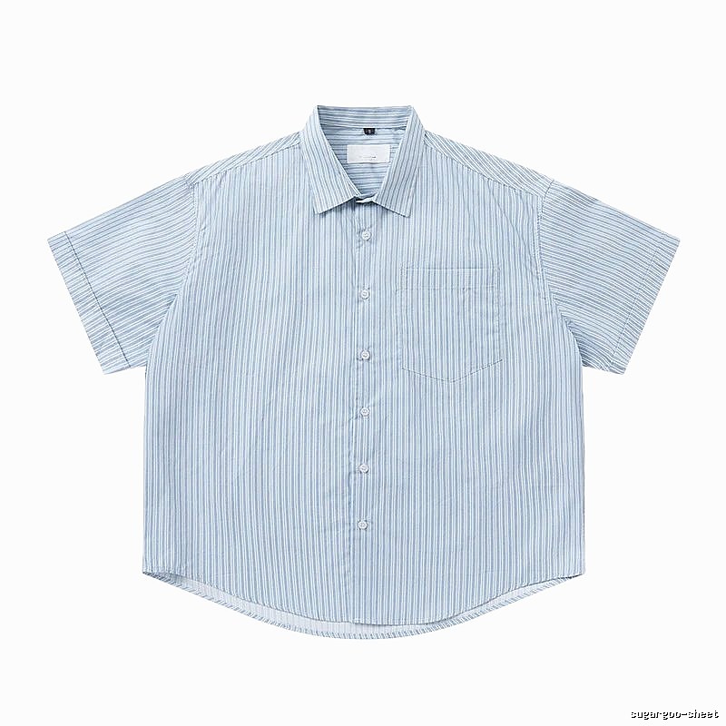 AMI striped minimalist style blue shirt