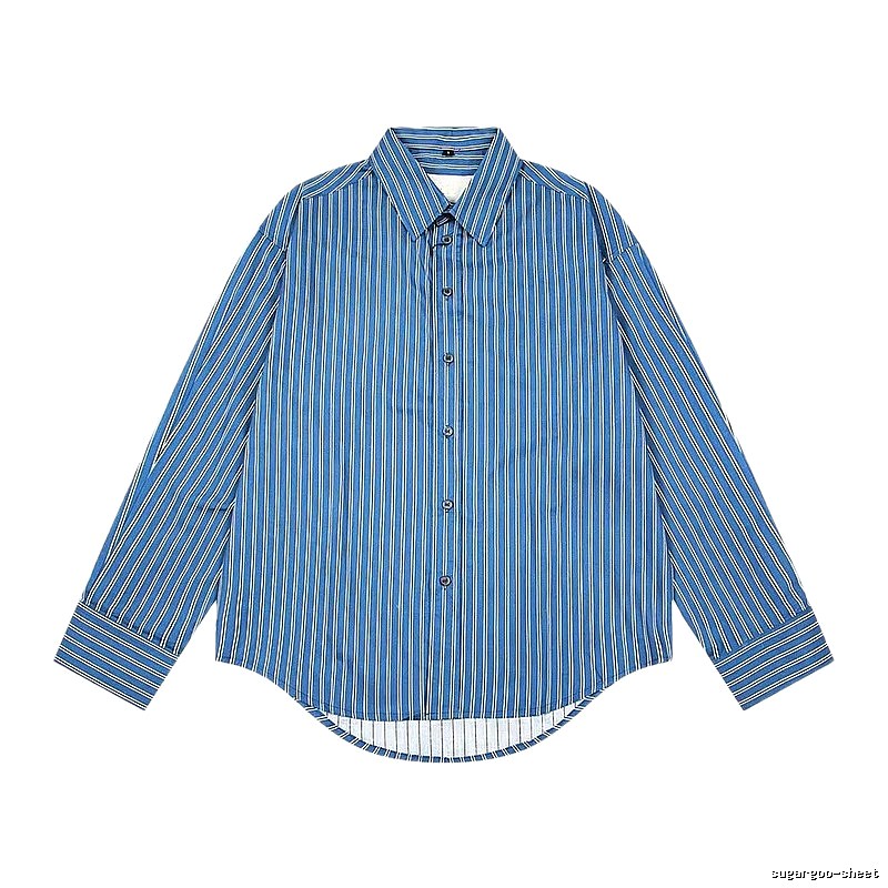 AMI striped retro-style blue shirt