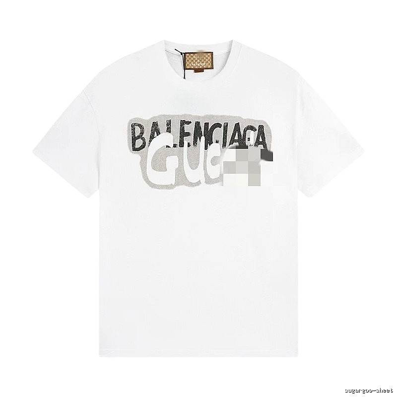 Balenciaga Co-branded Graffiti-style White T-Shirt