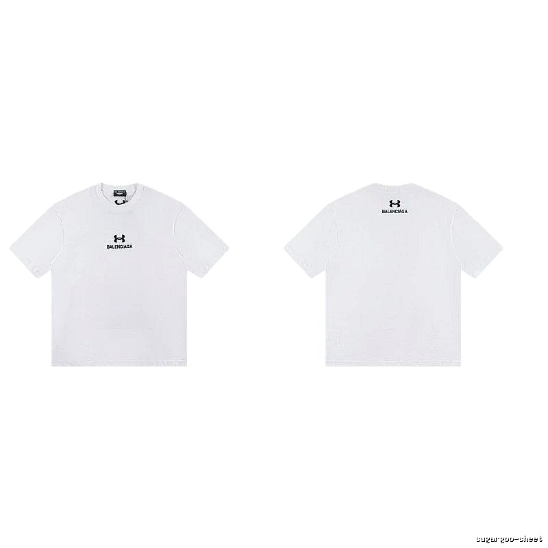 Balenciaga Co-branded Trendy Printed White T-Shirt