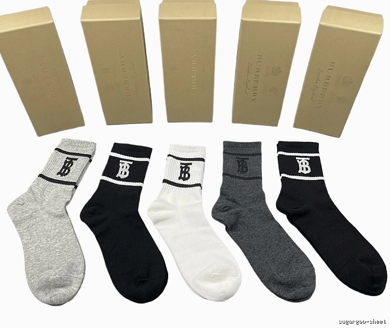 Burberry alphabet-style socks (black/white/grey)