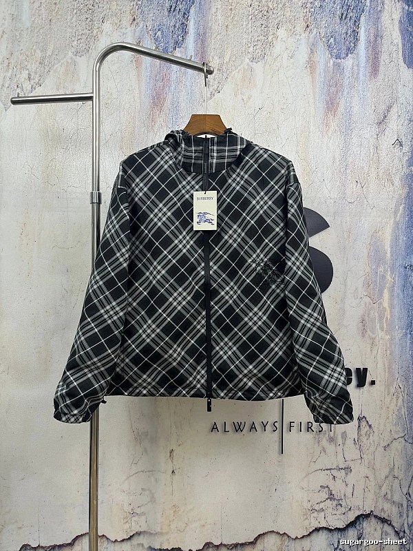 Check Zip Jacket with Burberry Branding