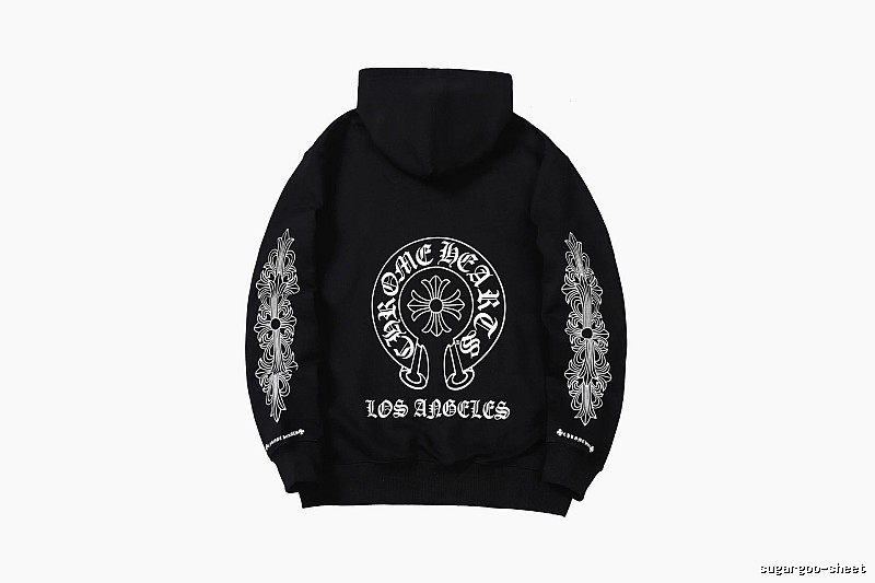 Chrome Hearts 2088-26 Black Cross Graphic Hoodie Streetwear Look
