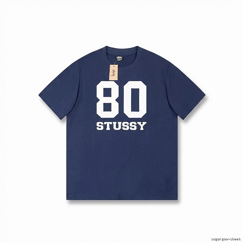 Deep blue T-shirt with Stussy digital printing