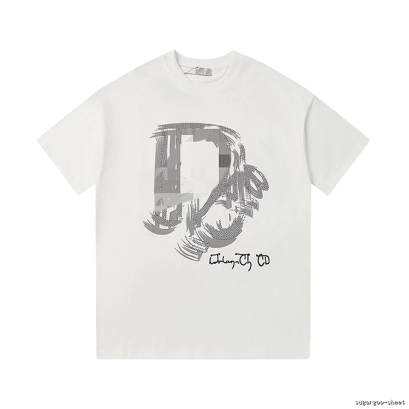 Dior Graffiti Collection Trendy & Cool Style White Short-sleeve T-shirt