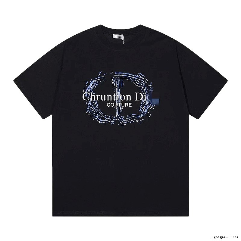 Dior Haute Couture Graffiti-style Black Short-sleeve T-shirt
