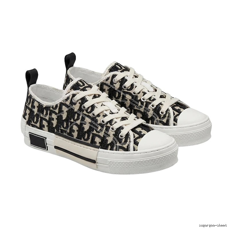 Dior monogram style black and white canvas shoes