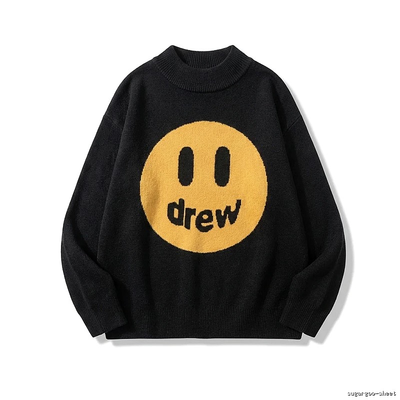 DREW Smiley Trend Brand Black Sweater