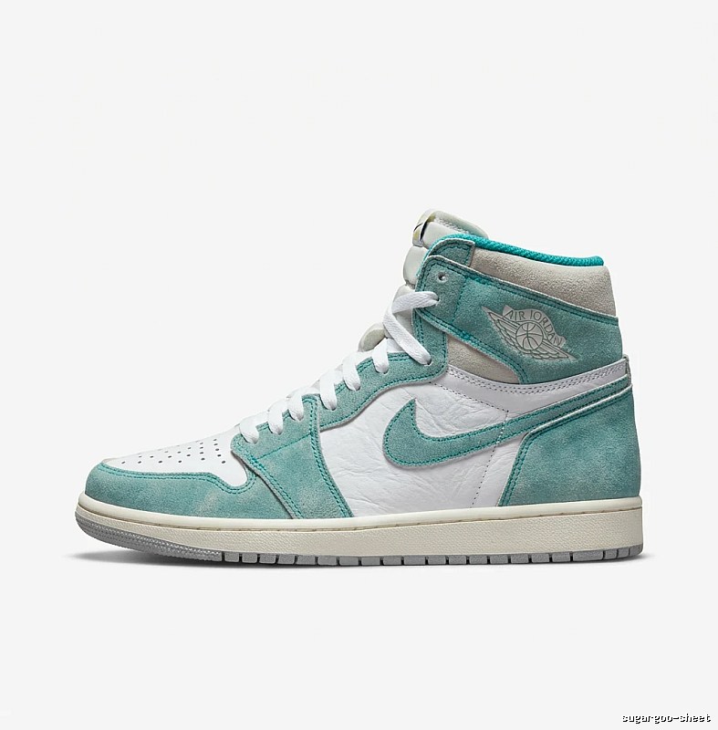 Jordan AJ1 High-Top Fresh Green and White Shoes