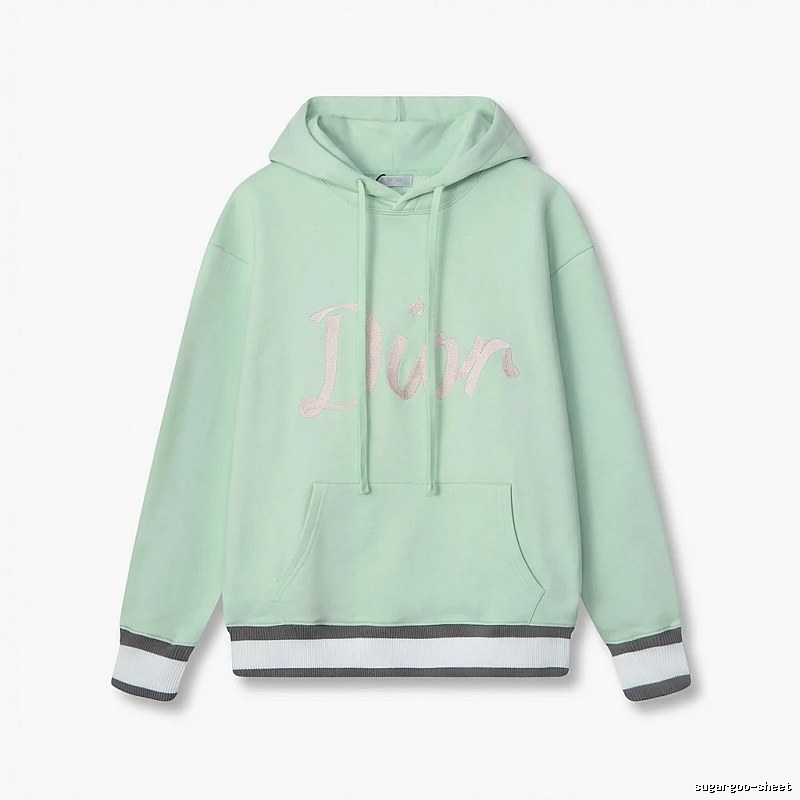 Light green hoodie with Dior letter print