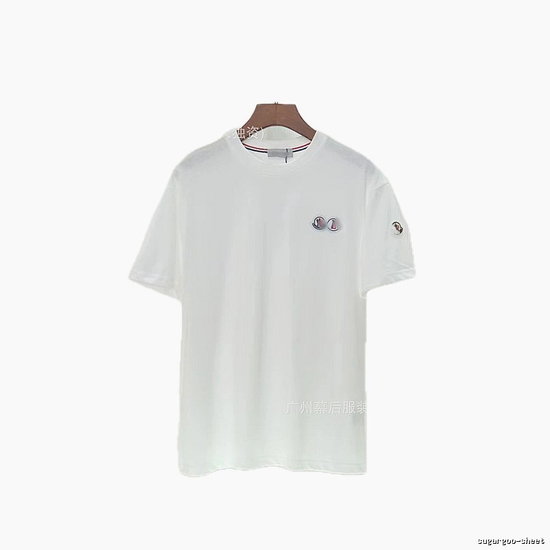 Moncler Badge Casual Style White T-Shirt