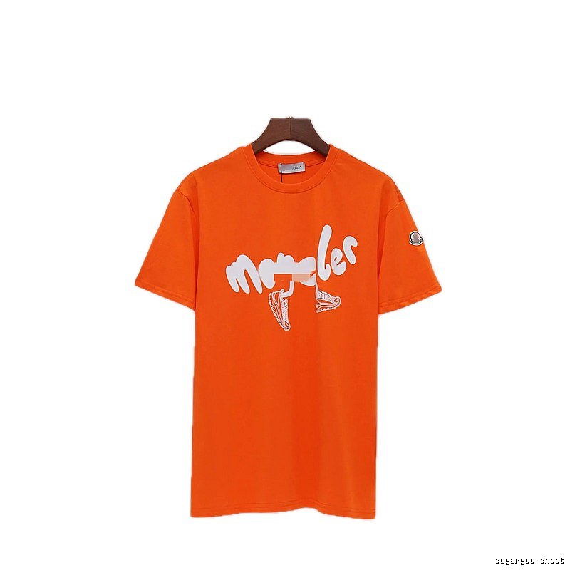 Moncler Printed Casual-style Orange Short-sleeve T-shirt