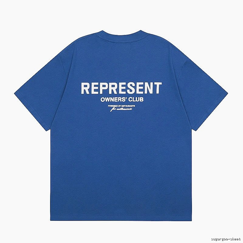 Represent Blue Style 801 Owners Club T-Shirt Airport Outfit Logo