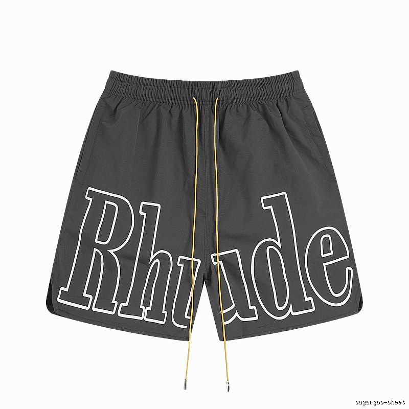 RHUDE letter-style black shorts