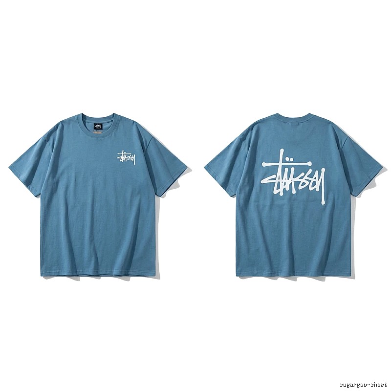 Stussy basic simple style blue T-shirt