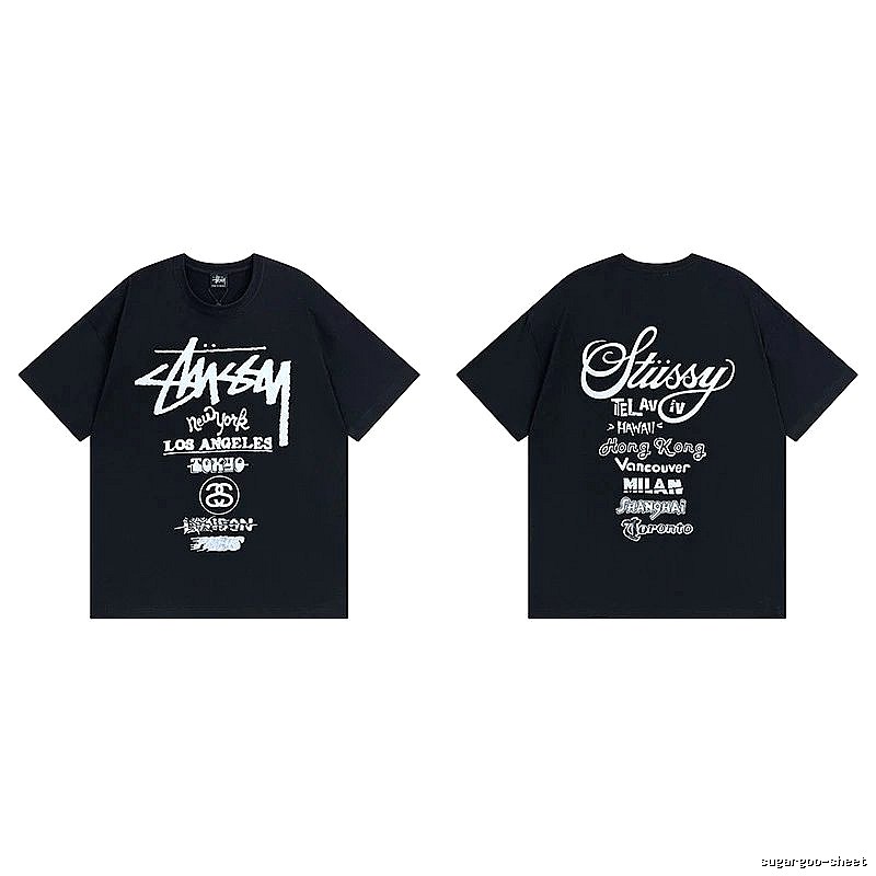 Stussy Black Spider Graphic T-Shirt Bold Graphic Logo