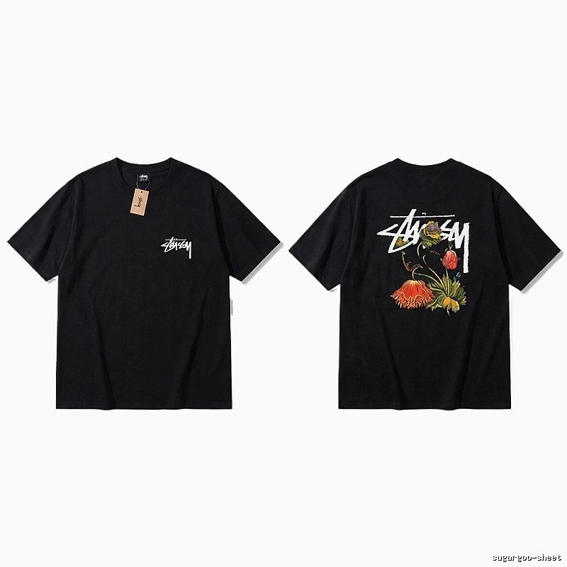 Stussy Floral Style Black T-shirt