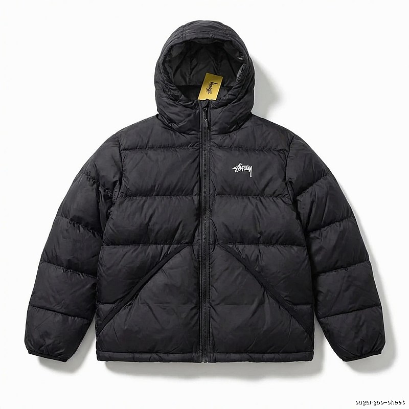 Stussy trendy and cool black down jacket