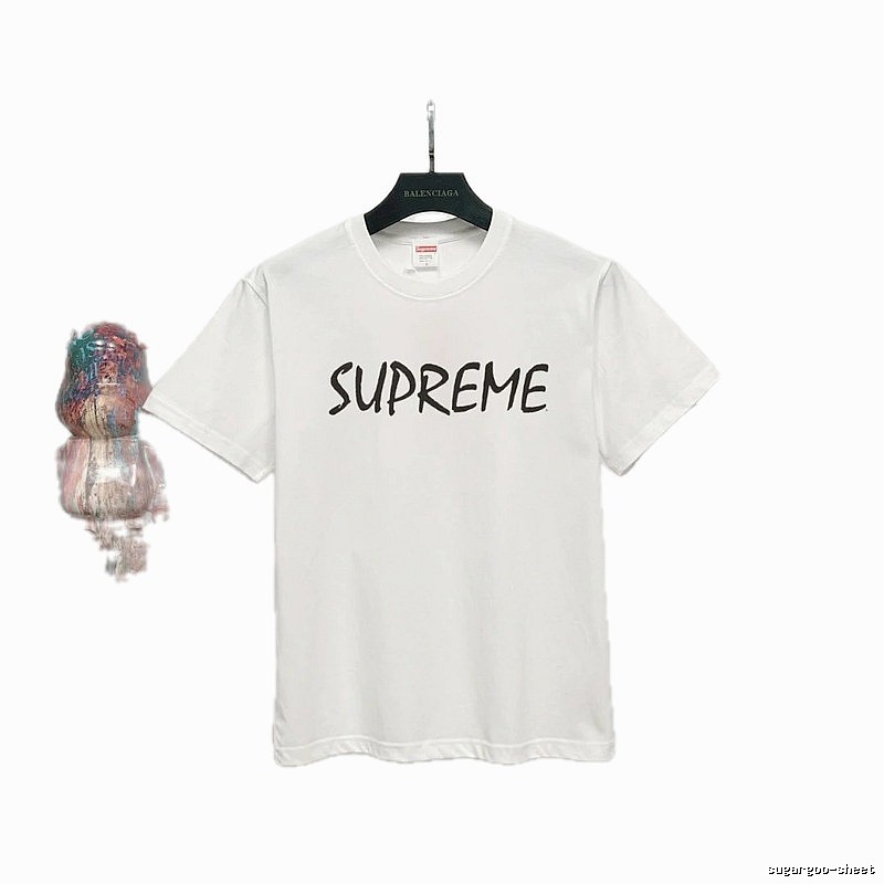 Supreme Hand-drawn Print Street Style White T-Shirt